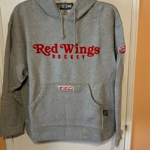 Large CCM brand Detroit Red Wings Hooded Sweatshirt.